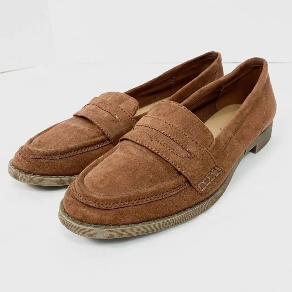American Eagle Tan Faux Suede Loafers Shoes